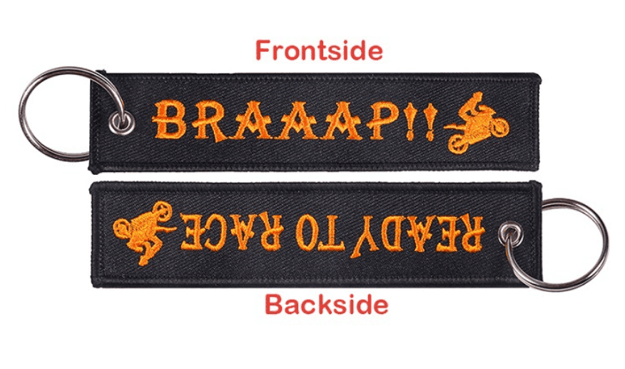 Motorcycle Embroidered Keychain