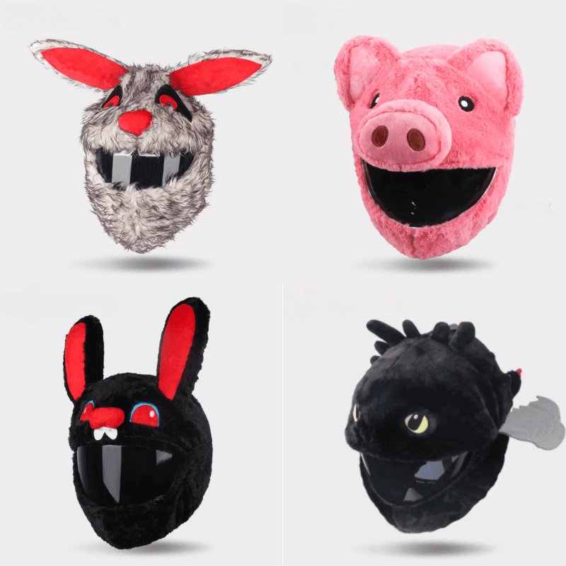 Cartoon Motorcycle Helmet Cover – Bean's Moto Booth Cartoon Motorcycle Helmet Cover – Bean's Moto Booth