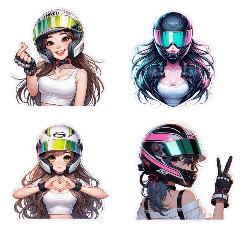 Unparalleled™ Cute Biker Girl Sticker Unparalleled™ Cute Biker Girl Sticker