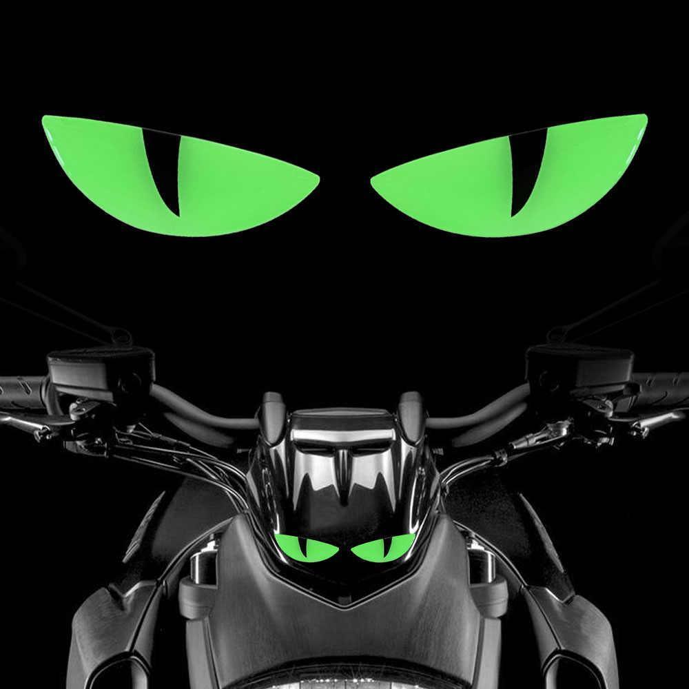 Glow-in-the-Dark 3D Devil Cat Eye Sticker – Bean's Moto Booth
