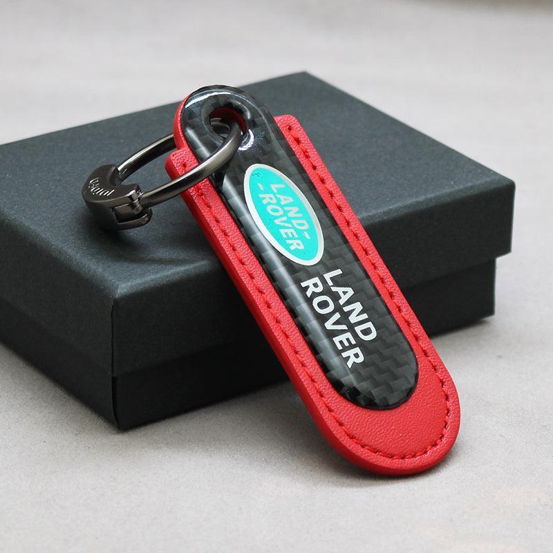 Motorcycle Carbon Fiber Leather Keychain