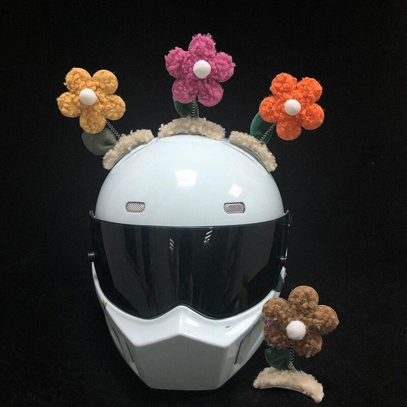 Little Flower Motorcycle Helmet Charm BLUE