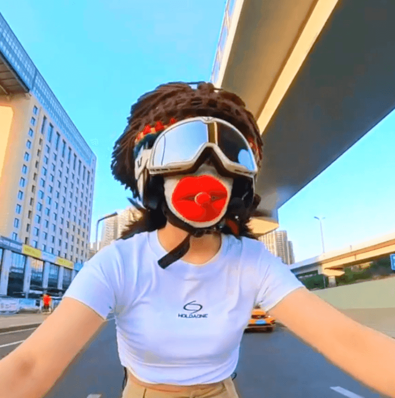 bike helmets for locs Dreadlocks helmet hood & Sausage-lips mask – Bean's Moto Booth