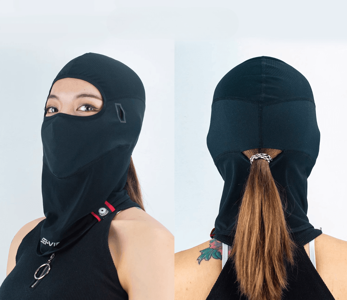 balaclava for motorcycle helmet SEIVI Anti-Slip Anti-Bacterial Motorcycle Balaclava M / Short-Black Open Face(Non-silicone grippers)