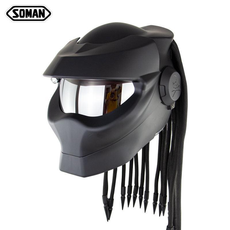 flash motorcycle helmet SOMAN™ Predator Dreadlocks Helmet(with flash Light)