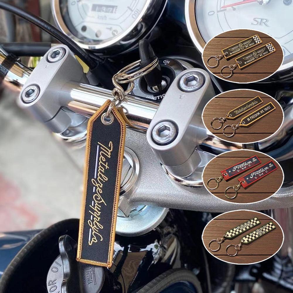 METALIZE™ Vintage Motorcycle Handmade Embroidered Keychain