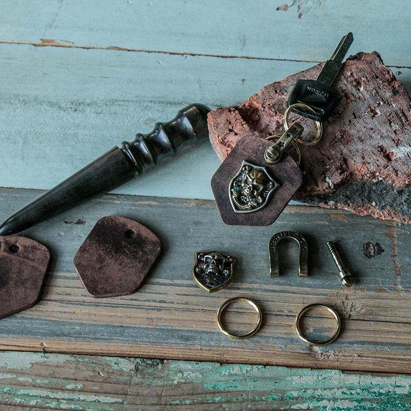 Handcrafted Leather Heavy Metal Motorcycle Keychain