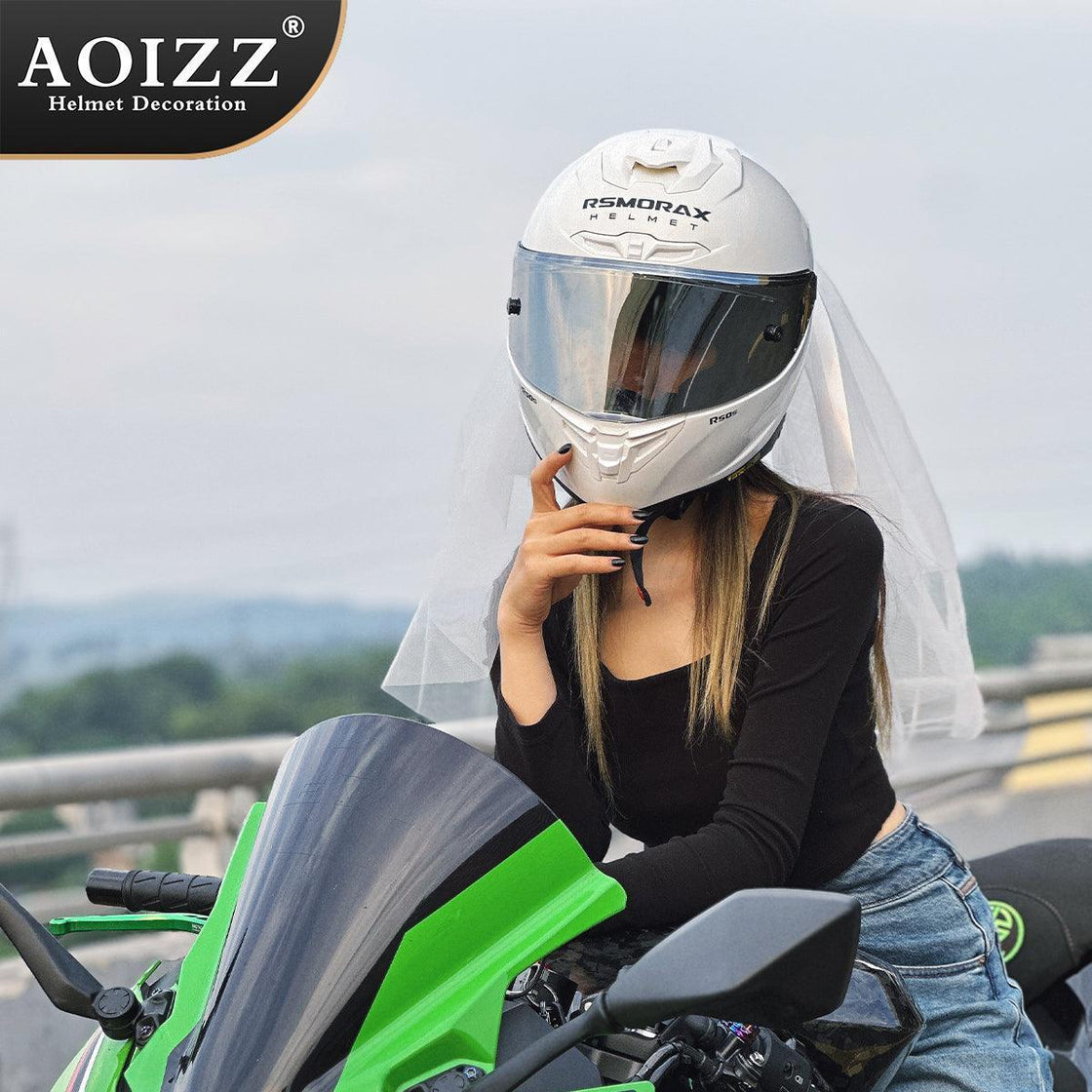 earrings and motorcycle helmets AOIZZ™ Motorcycle Helmet Veil Decoration – Bean's Moto Booth