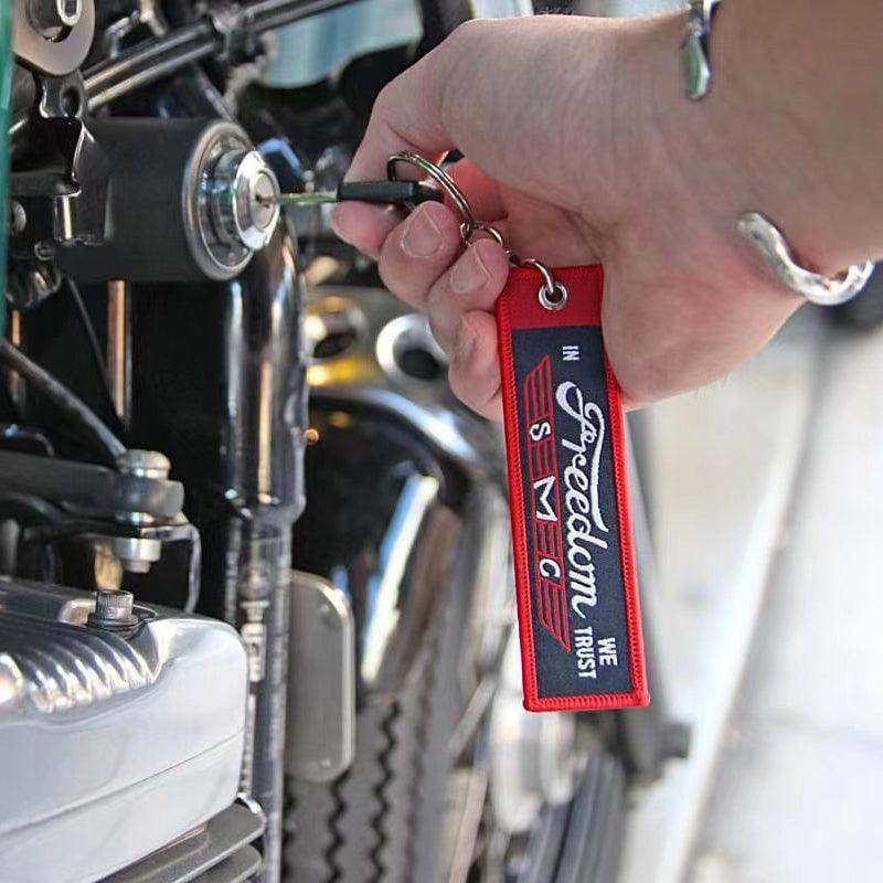 METALIZE™ Vintage Motorcycle Handmade Embroidered Keychain