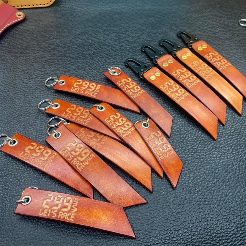 299KM/h Top-Speed Leather Handmade Motorcycle Keychain