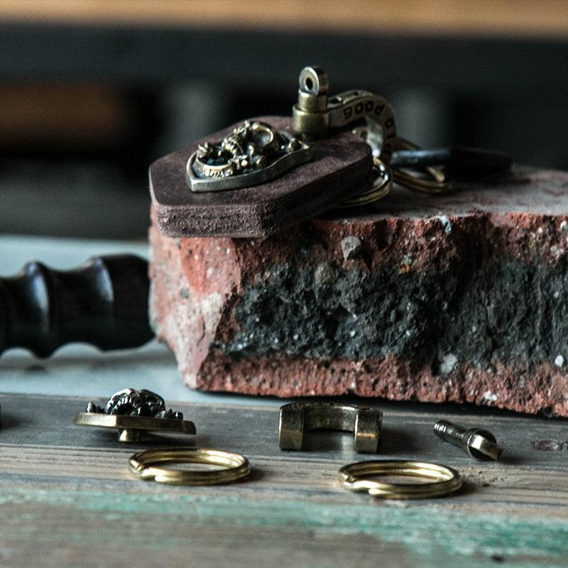 Handcrafted Leather Heavy Metal Motorcycle Keychain