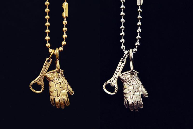 Vintage Motorcycle Glove Solid Brass Keychain