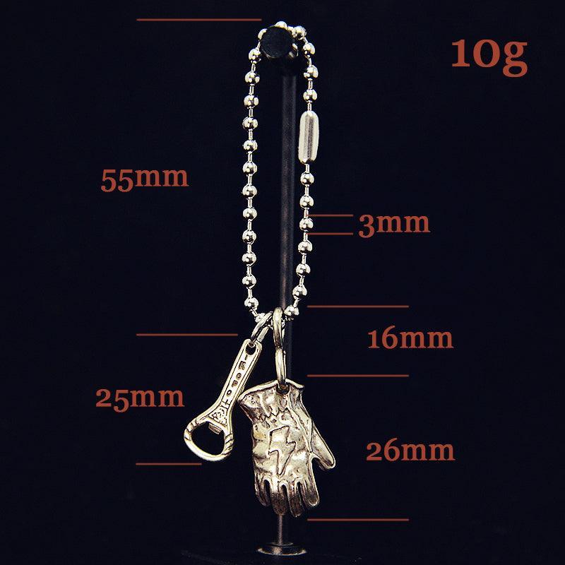 Vintage Motorcycle Glove Solid Brass Keychain