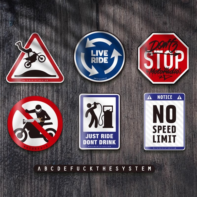 Motorcycle-Themed Personalized Stickers