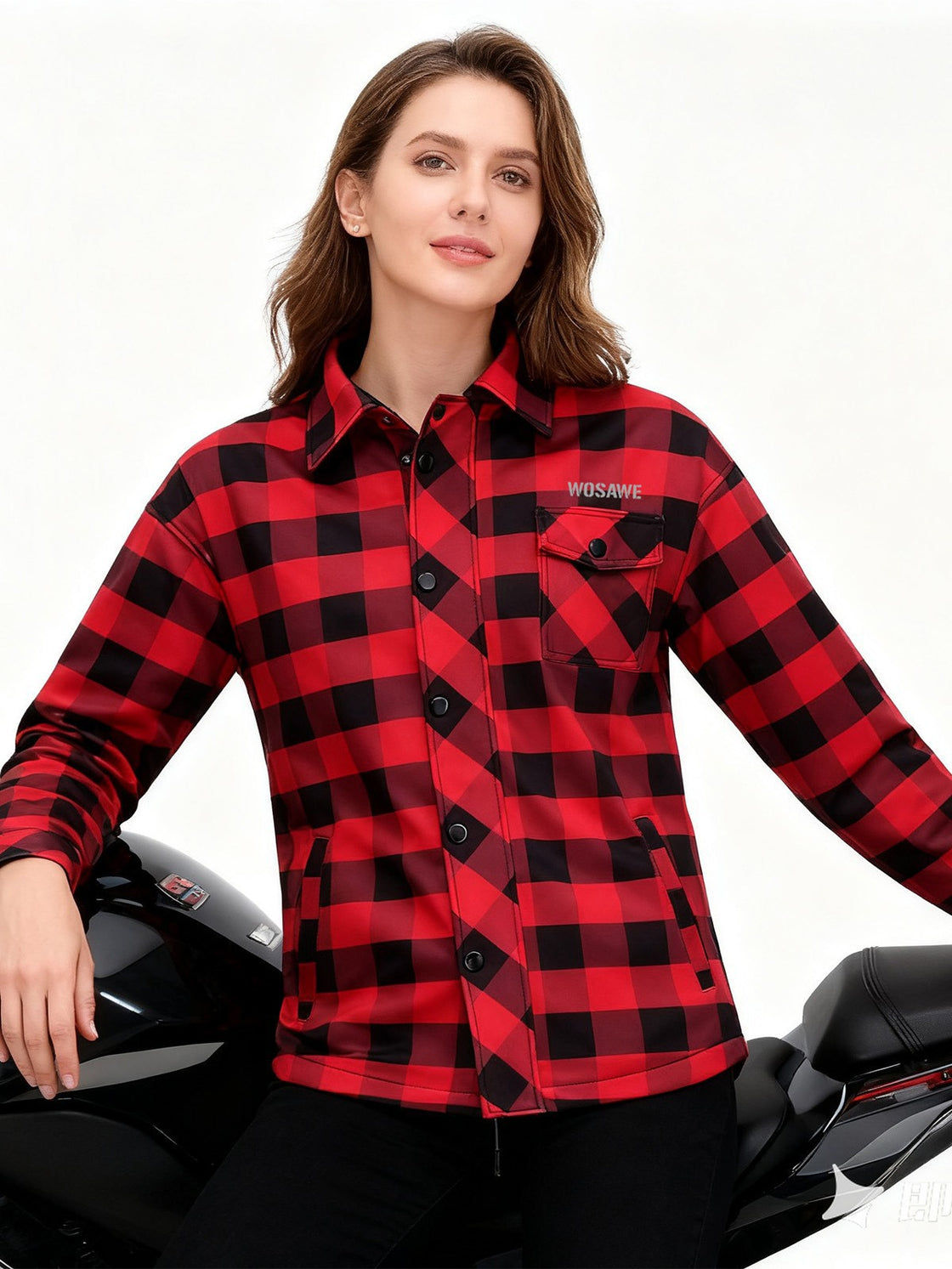 WOSAWE™ Fleece-Lined Armored Motorcycle Shirt