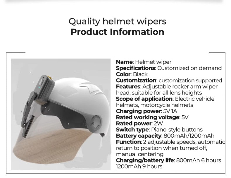 Motorcycle Helmet Visor Electric Wiper