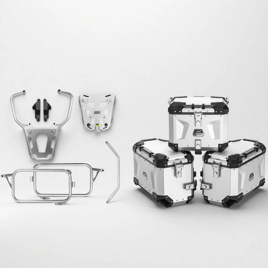 LOBOO CONQUEROR Aluminum Cases & Racks Set for BMW R1300GS / R1300GS Adventure
