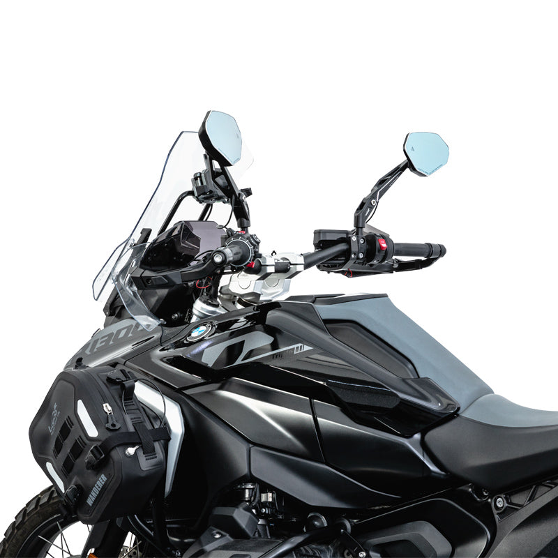 LOBOO Foldable Rearview Mirrors for BMW R1300GS / R1300GS Adventure– Aluminum Alloy, Anti-Glare 1200R Lens, LCW Compatible