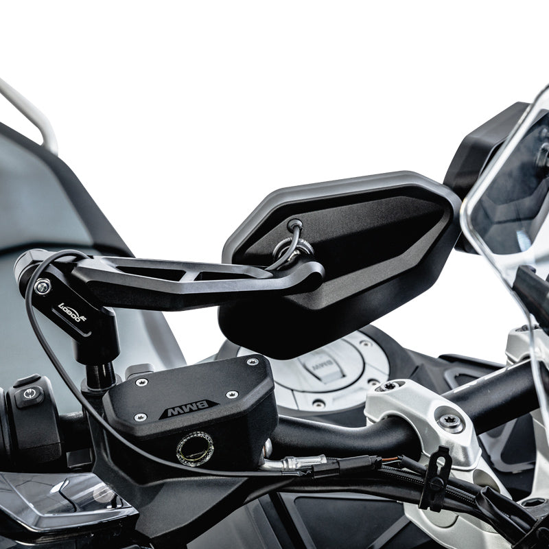 LOBOO Foldable Rearview Mirrors for BMW R1300GS / R1300GS Adventure– Aluminum Alloy, Anti-Glare 1200R Lens, LCW Compatible