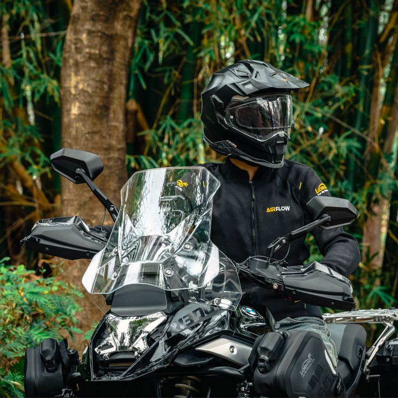 LOBOO Foldable Rearview Mirrors for BMW R1300GS / R1300GS Adventure– Aluminum Alloy, Anti-Glare 1200R Lens, LCW Compatible