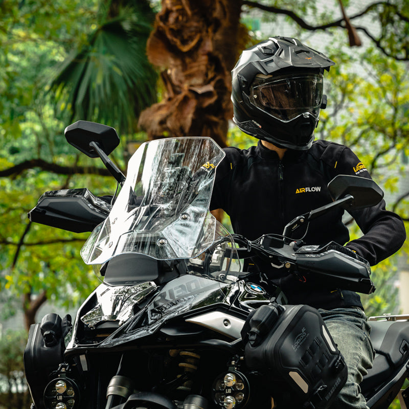 LOBOO Foldable Rearview Mirrors for BMW R1300GS / R1300GS Adventure– Aluminum Alloy, Anti-Glare 1200R Lens, LCW Compatible