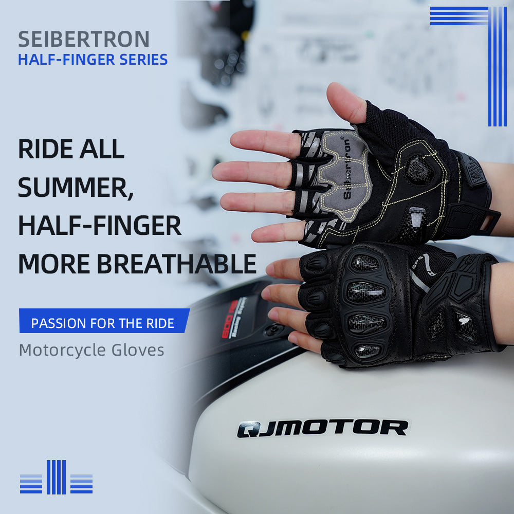 Seibertron SPS-7H Superior Protection Series Half-Finger Motorcycle Riding Gloves - supplier media 48