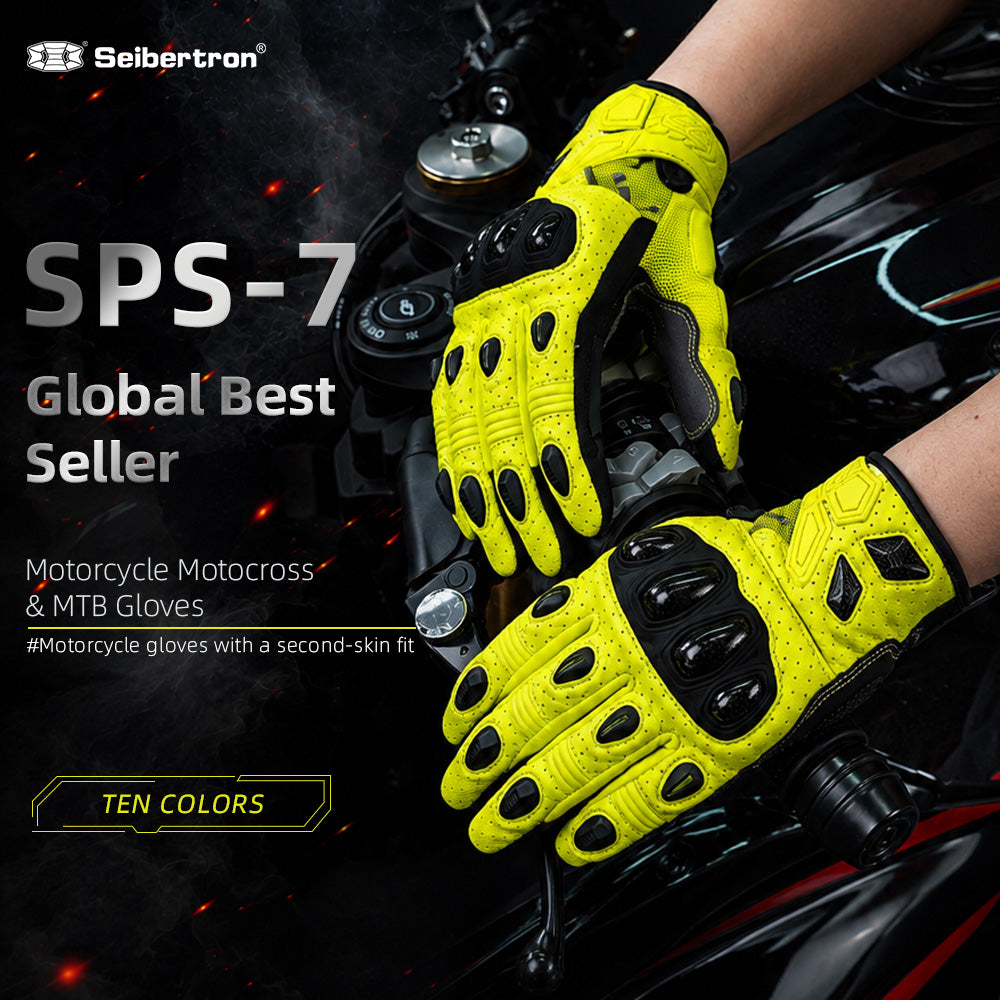 Seibertron SPS-7 Superior Protection Series Motorcycle Riding Gloves - Breathable Touchscreen Carbon Fiber Protection - supplier media 51