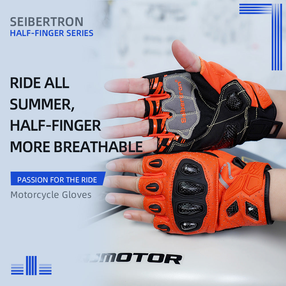 Seibertron SPS-7H Superior Protection Series Half-Finger Motorcycle Riding Gloves - supplier media 10