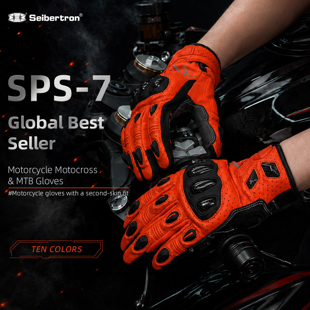 Seibertron SPS-7 Superior Protection Series Motorcycle Riding Gloves - Breathable Touchscreen Carbon Fiber Protection - supplier media 16