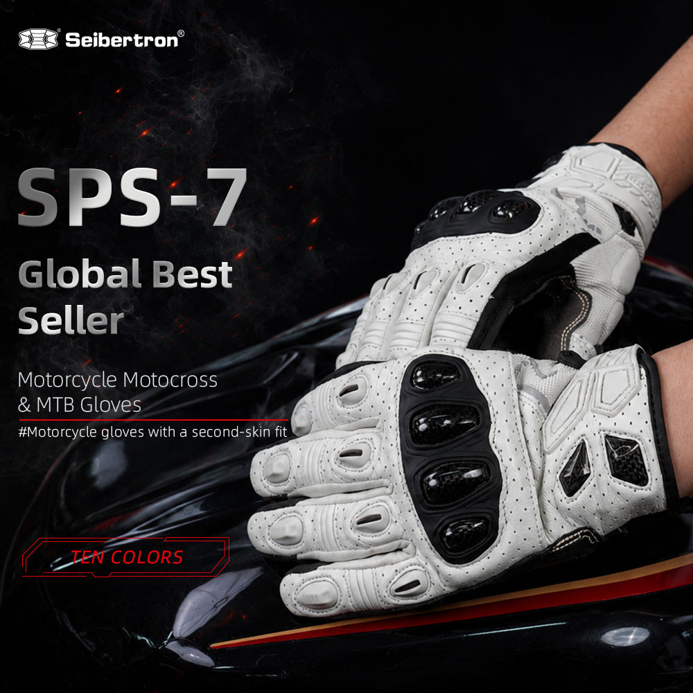Seibertron SPS-7 Superior Protection Series Motorcycle Riding Gloves - Breathable Touchscreen Carbon Fiber Protection - supplier media 2