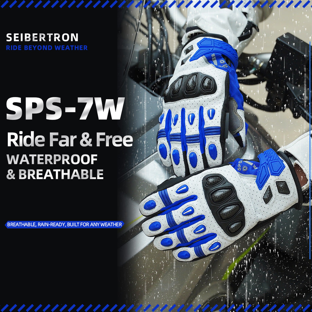 Seibertron SPS-7W Waterproof Leather Carbon Fiber Touchscreen Motorcycle Riding Gloves - supplier media 25