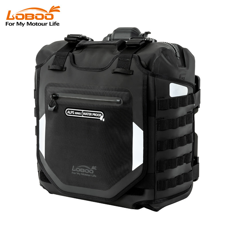 LOBOO Inflatable Motorcycle Side Bag Set – ALPS Series Waterproof Travel Saddle Bags (Available in 23L, 30L, or Mixed 23L+30L Options)