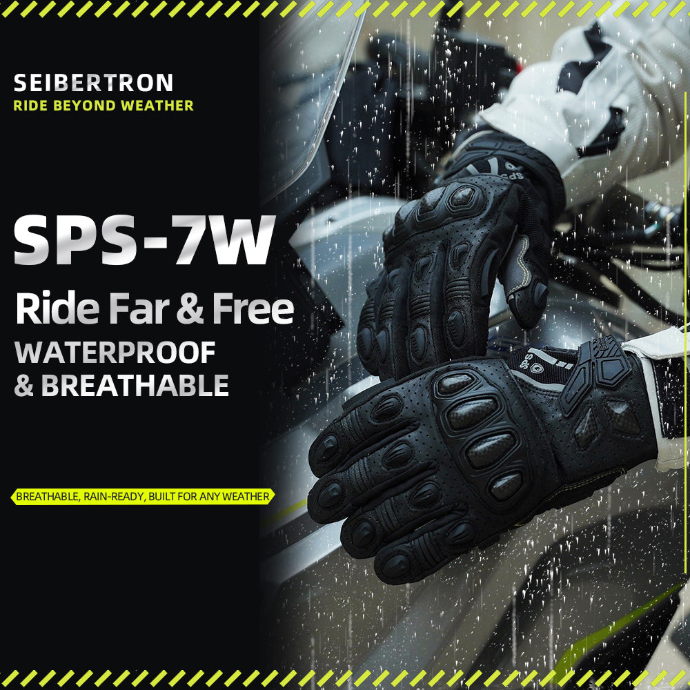 Seibertron SPS-7W Waterproof Leather Carbon Fiber Touchscreen Motorcycle Riding Gloves - supplier media 9