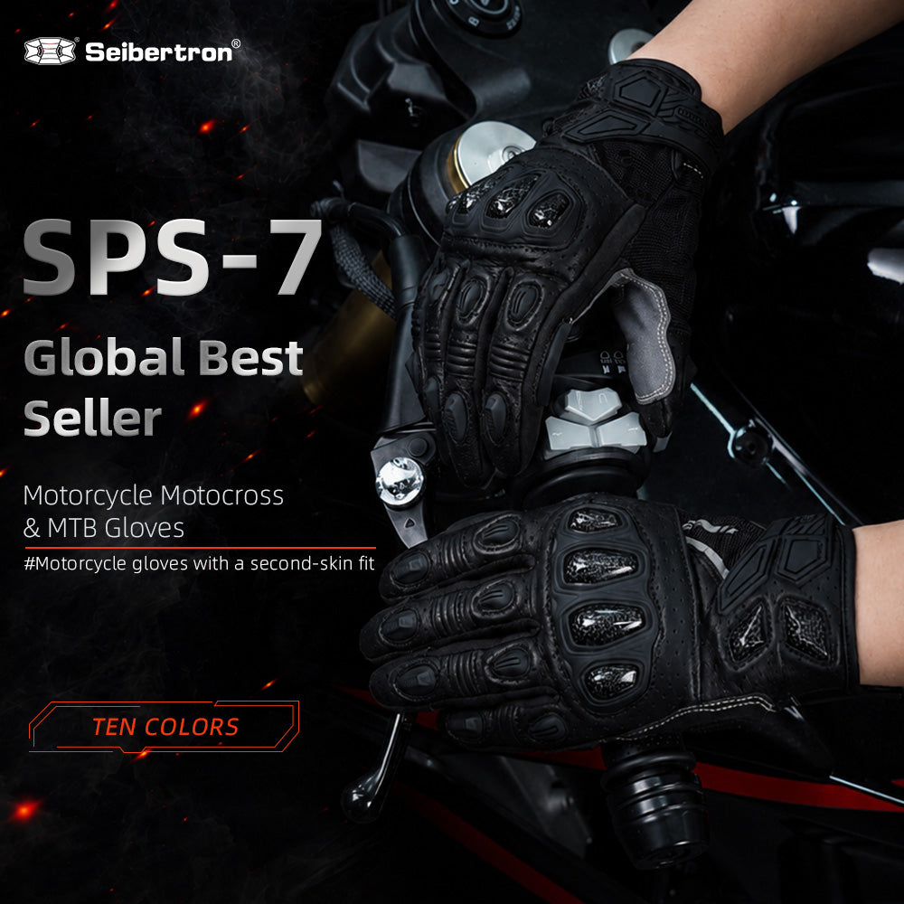 Seibertron SPS-7 Superior Protection Series Motorcycle Riding Gloves - Breathable Touchscreen Carbon Fiber Protection - supplier media 9