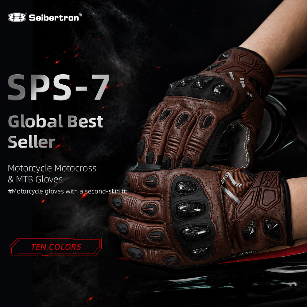 Seibertron SPS-7 Superior Protection Series Motorcycle Riding Gloves - Breathable Touchscreen Carbon Fiber Protection - supplier media 45