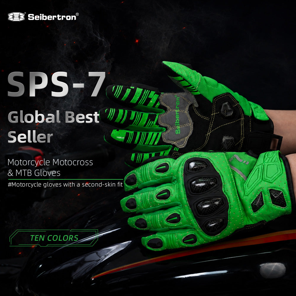 Seibertron SPS-7 Superior Protection Series Motorcycle Riding Gloves - Breathable Touchscreen Carbon Fiber Protection - supplier media 40