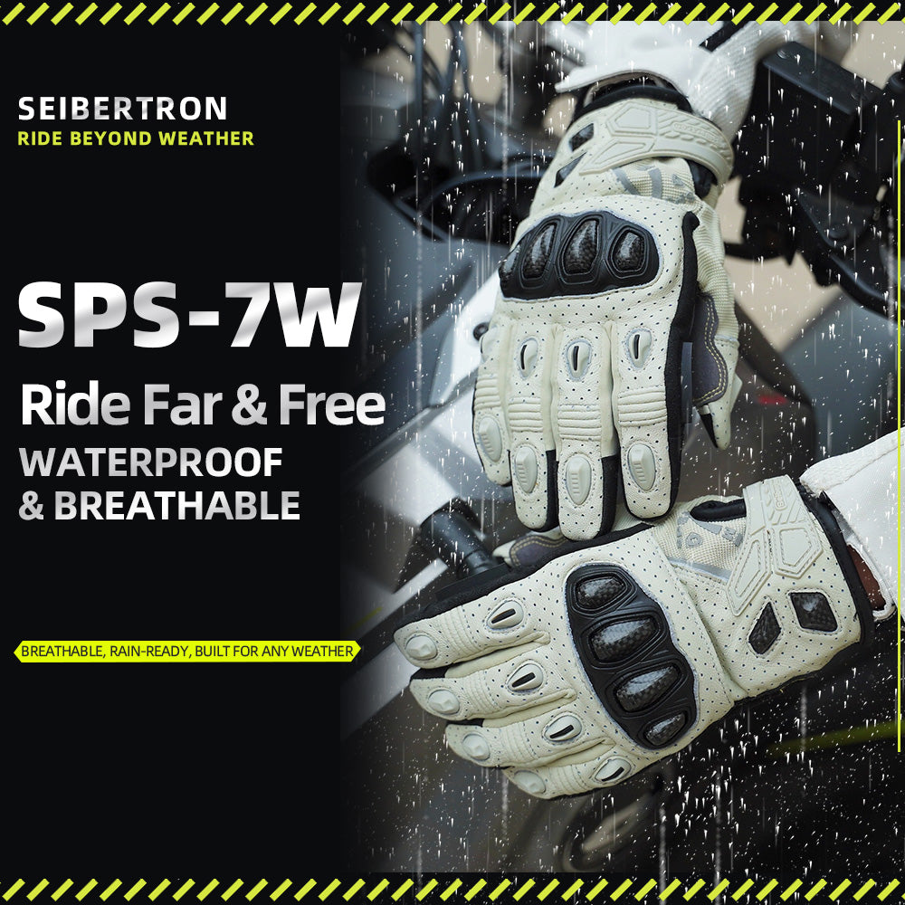 Seibertron SPS-7W Waterproof Leather Carbon Fiber Touchscreen Motorcycle Riding Gloves - supplier media 2