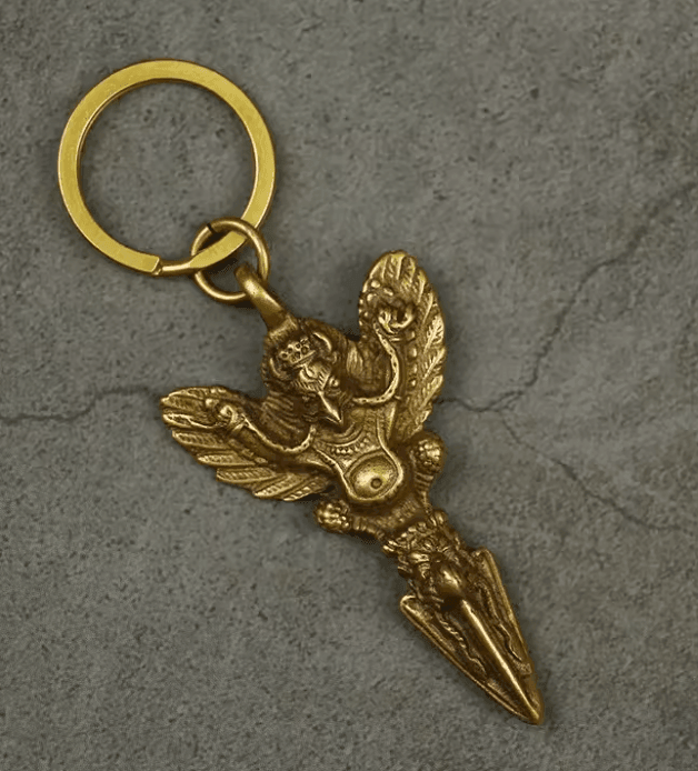 Solid Brass Oriental Mystic Bird Keychain