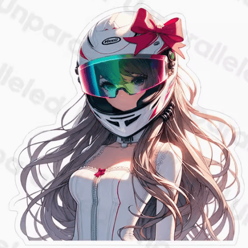Unparalleled™ Cute Biker Girl Sticker