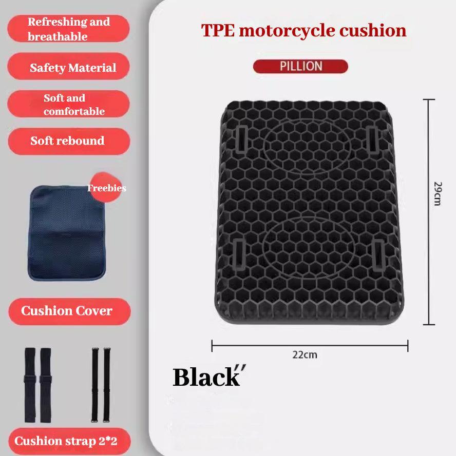Motorcycle Honeycomb Comfort Gel Seat Cushion Pillow Pad Cover Relief Motorbike
