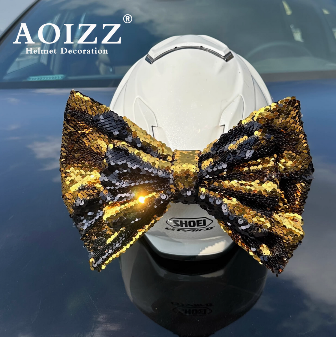 AOIZZ™ Handcrafted Helmet Flip-Color Bow