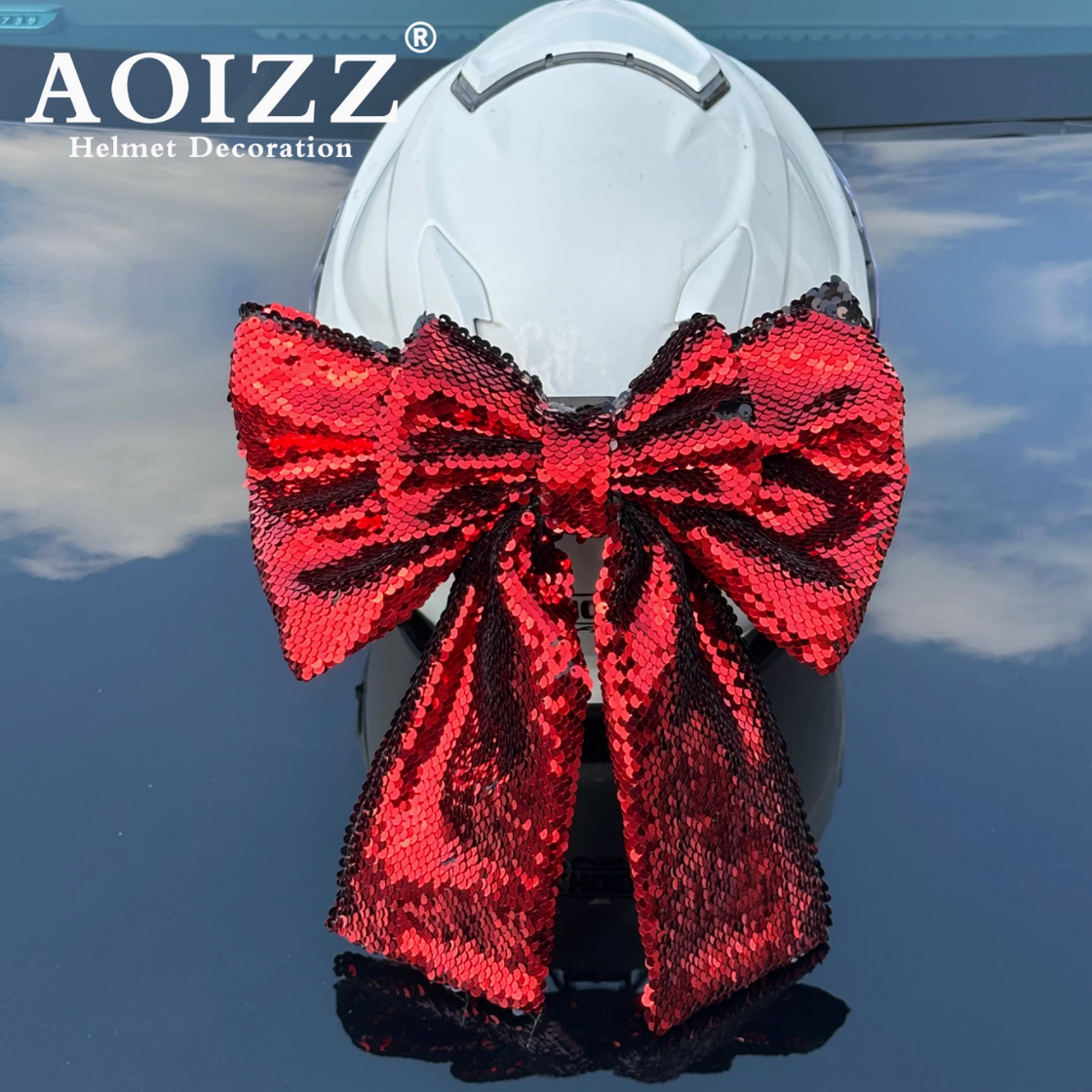 AOIZZ™ Handcrafted Helmet Flip-Color Bow