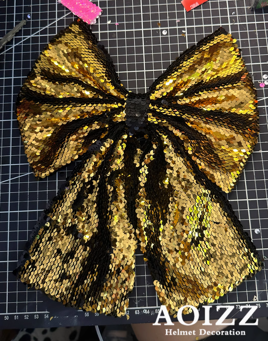AOIZZ™ Handcrafted Helmet Flip-Color Bow