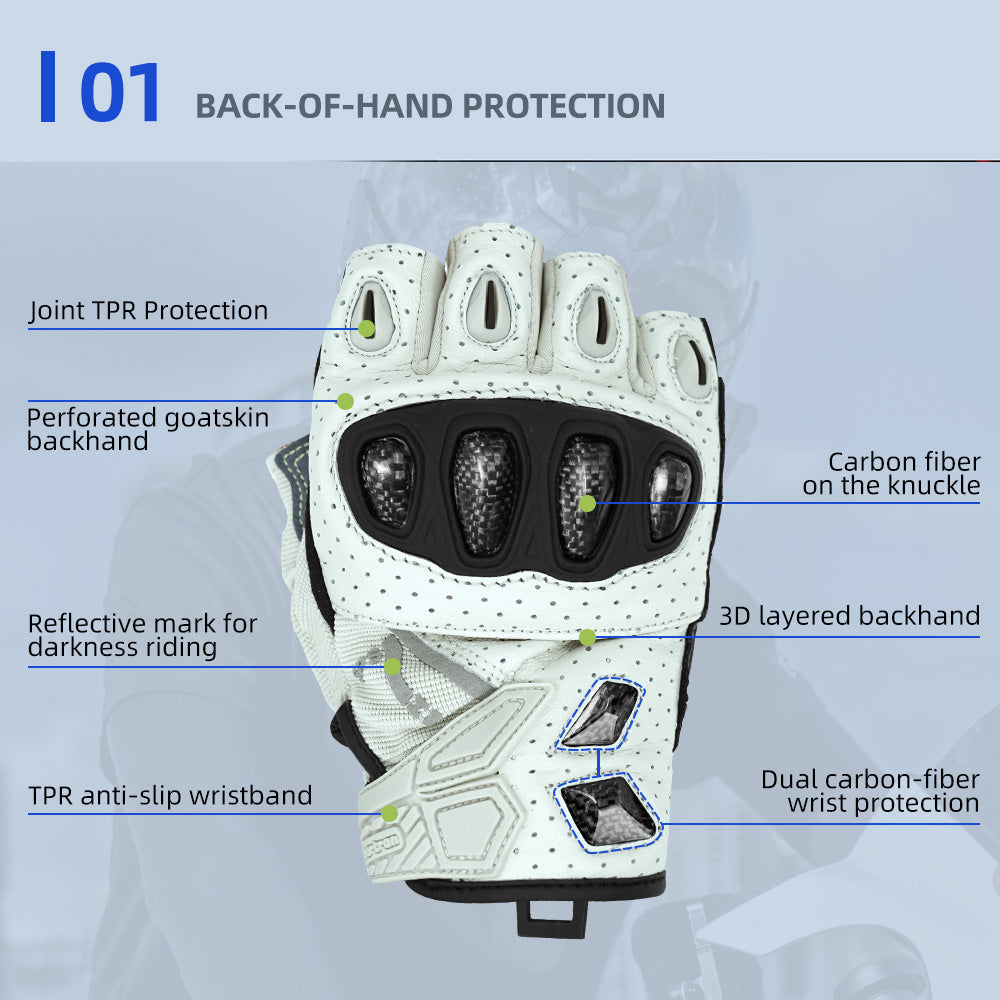 Seibertron SPS-7H Superior Protection Series Half-Finger Motorcycle Riding Gloves - supplier media 2