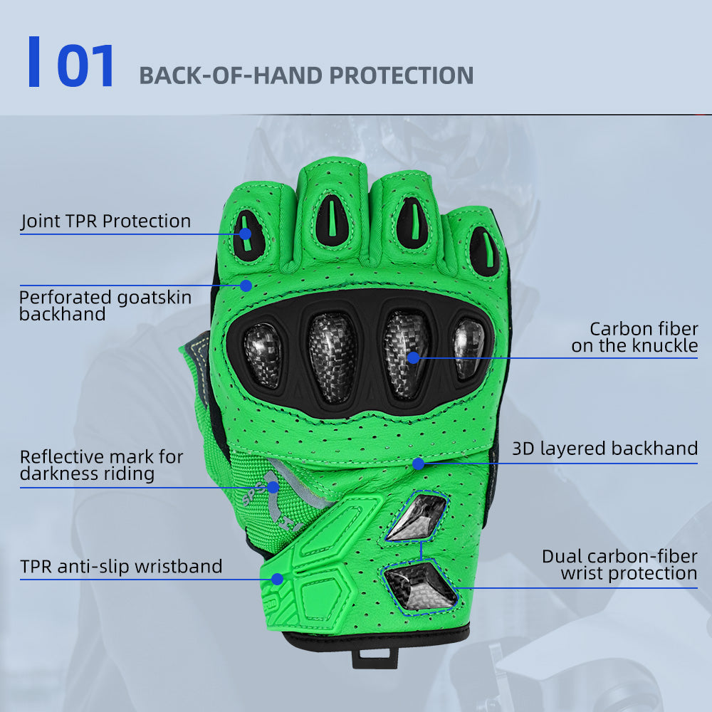 Seibertron SPS-7H Superior Protection Series Half-Finger Motorcycle Riding Gloves - supplier media 30
