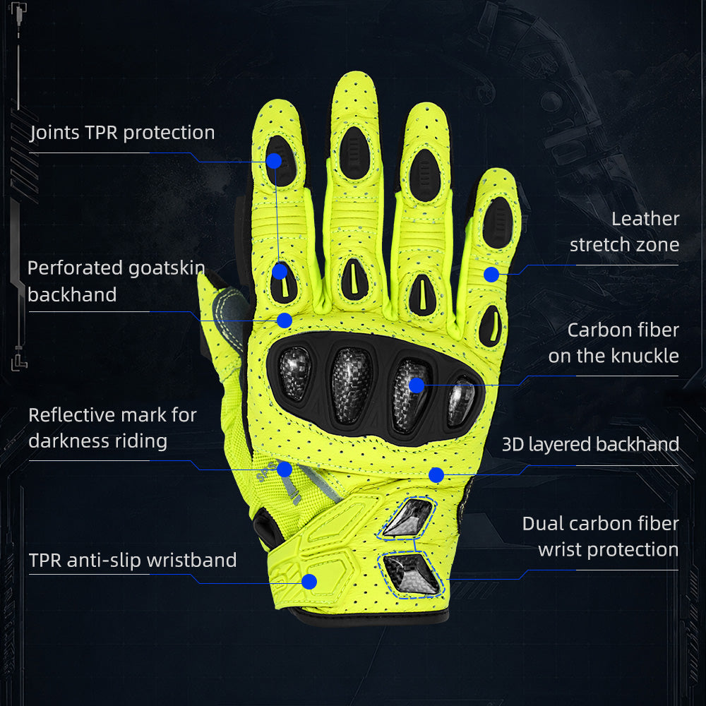Seibertron SPS-7 Superior Protection Series Motorcycle Riding Gloves - Breathable Touchscreen Carbon Fiber Protection - supplier media 52