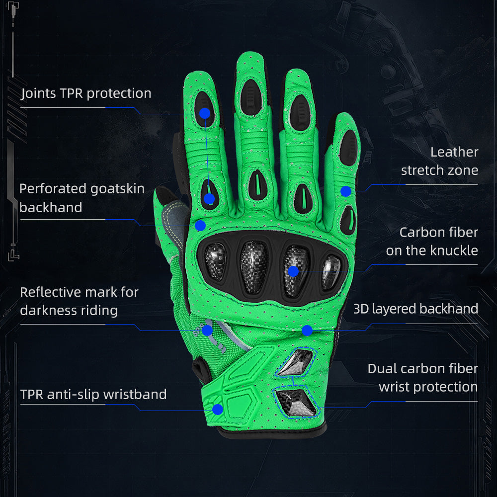 Seibertron SPS-7 Superior Protection Series Motorcycle Riding Gloves - Breathable Touchscreen Carbon Fiber Protection - supplier media 41
