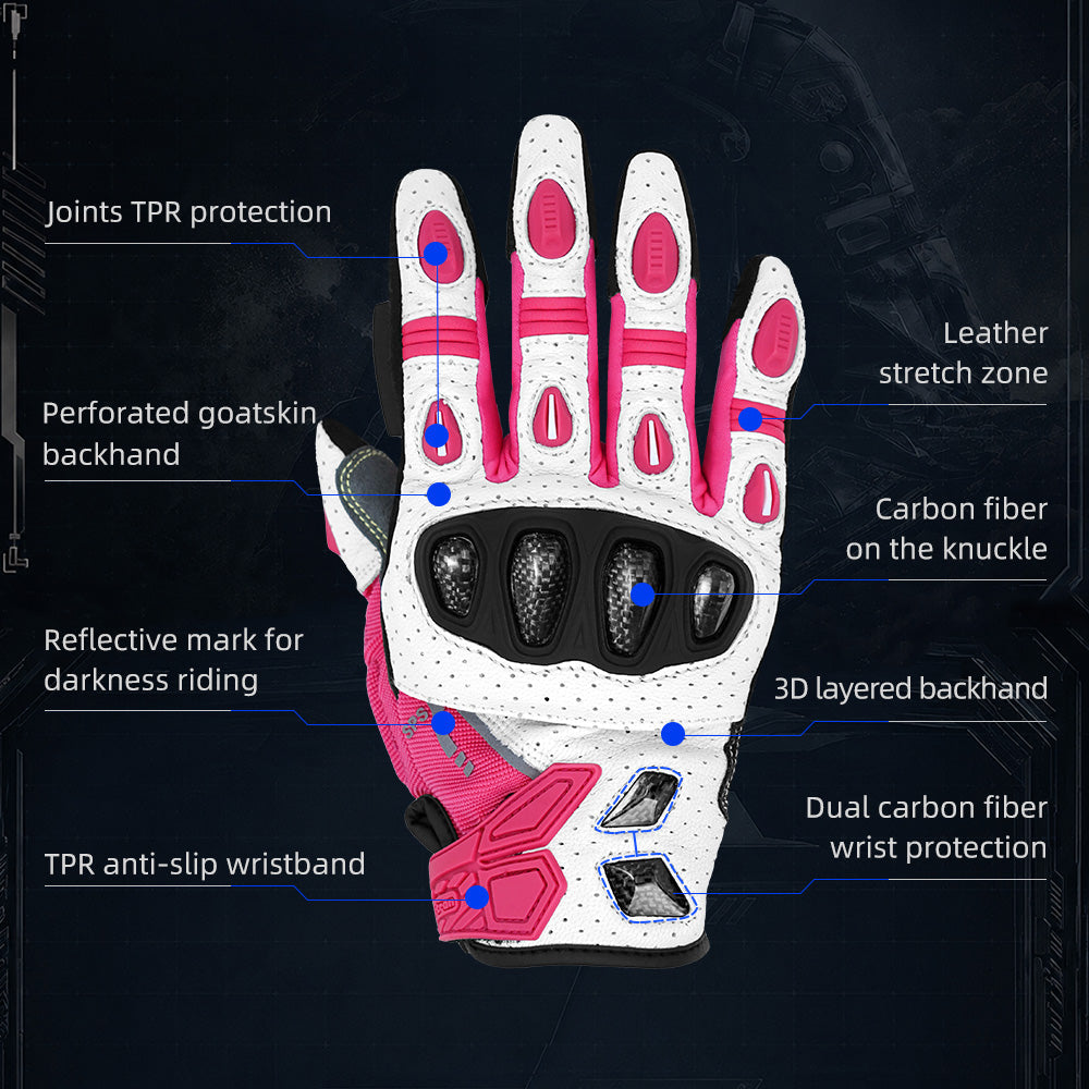 Seibertron SPS-7 Superior Protection Series Motorcycle Riding Gloves - Breathable Touchscreen Carbon Fiber Protection - supplier media 27