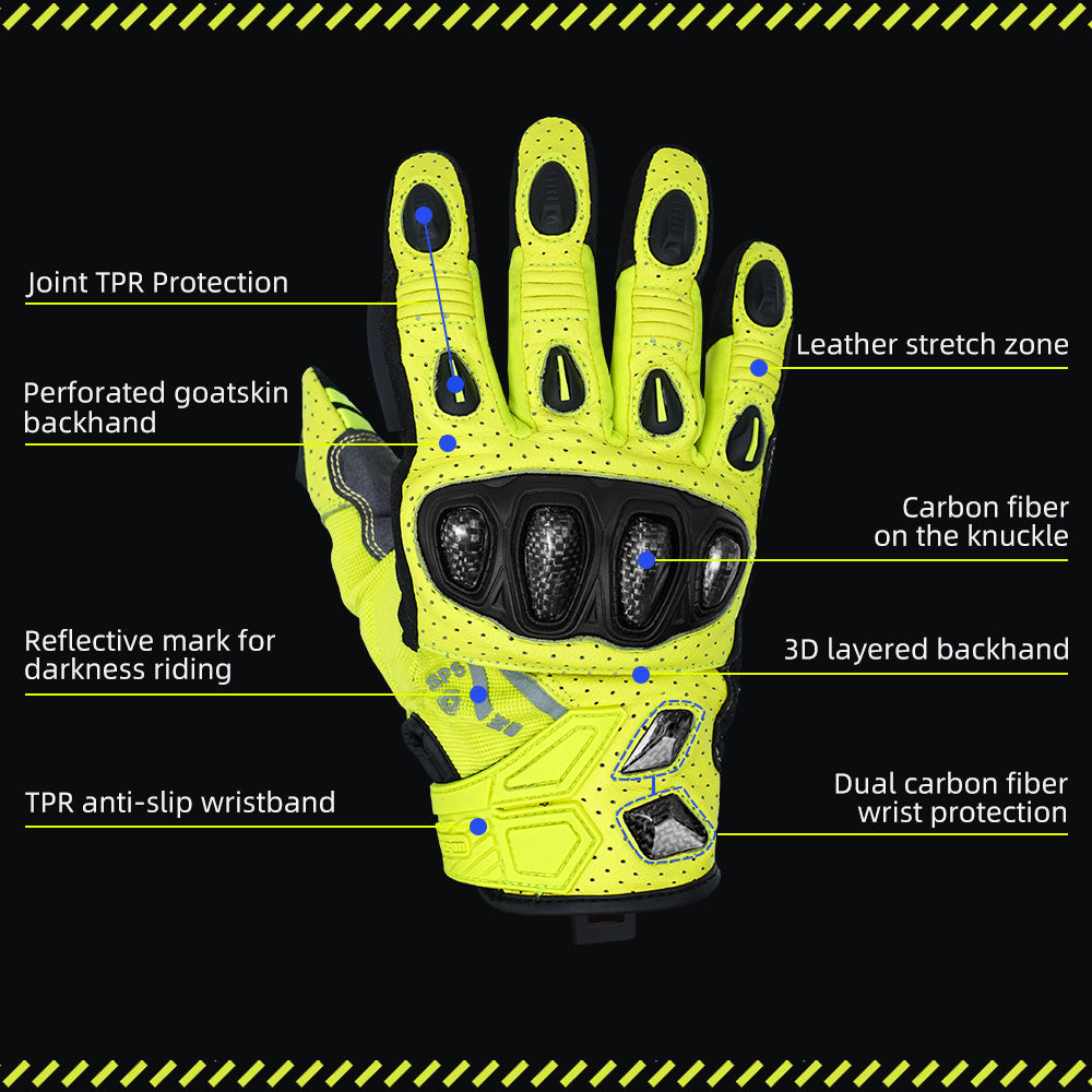 Seibertron SPS-7W Waterproof Leather Carbon Fiber Touchscreen Motorcycle Riding Gloves - supplier media 33