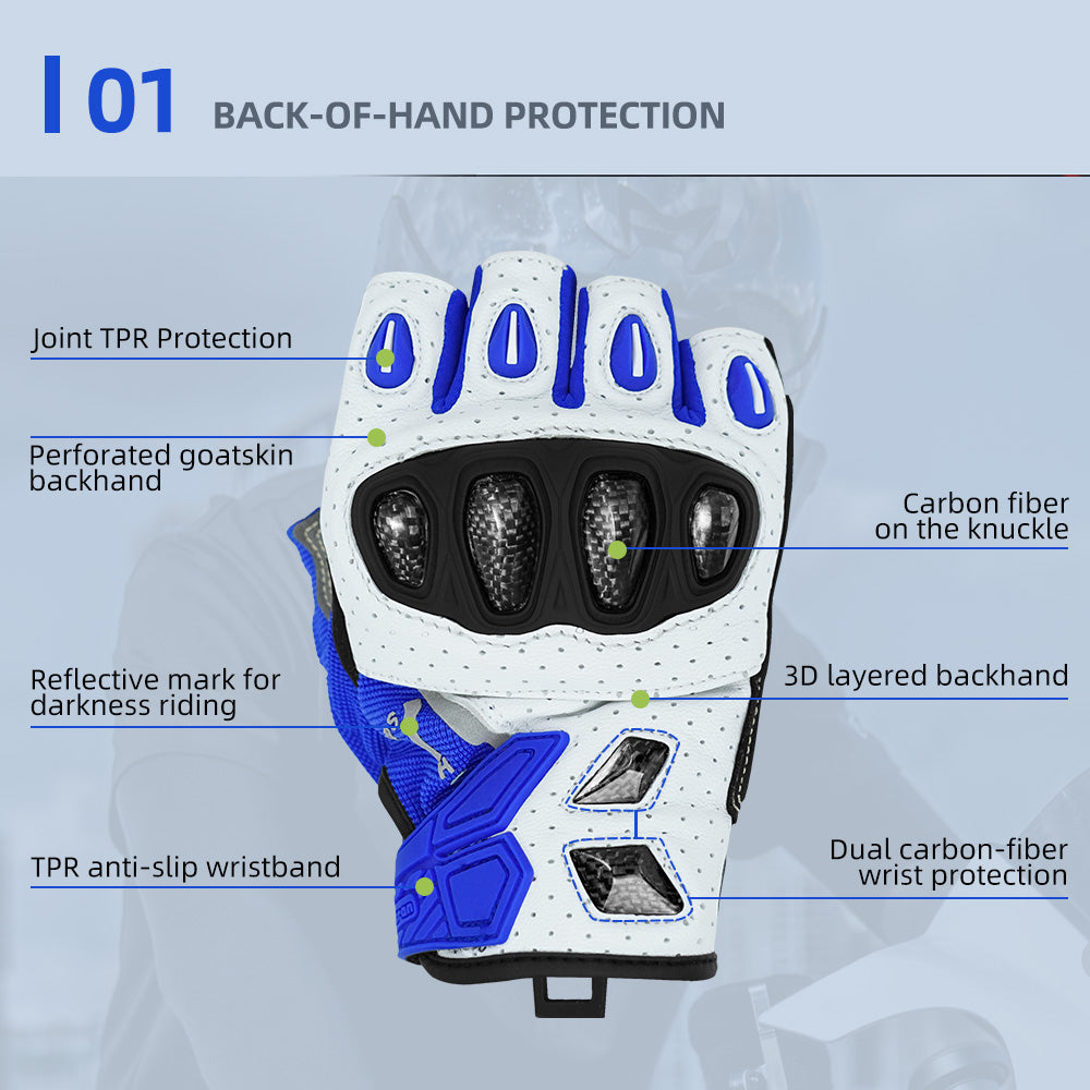 Seibertron SPS-7H Superior Protection Series Half-Finger Motorcycle Riding Gloves - supplier media 44